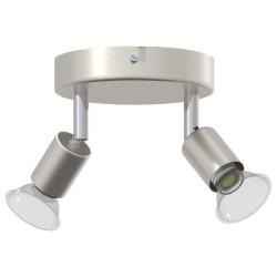 Projecteur de Plafond 2 Voies Réglable Nickel Brossé GU10 