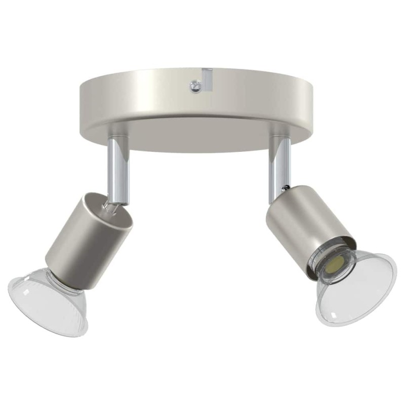 Projecteur de Plafond 2 Voies Réglable Nickel Brossé GU10 