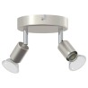 Projecteur de Plafond 2 Voies Réglable Nickel Brossé GU10 