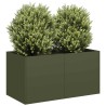 Jardinière vert olive 80x40x40 cm acier laminé à froid 