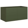 Jardinière vert olive 80x40x40 cm acier laminé à froid 