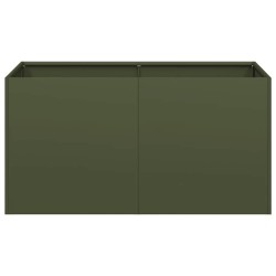 Jardinière vert olive 80x40x40 cm acier laminé à froid 
