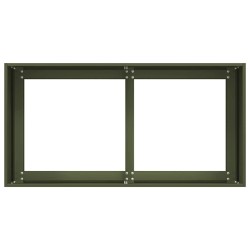 Jardinière vert olive 80x40x40 cm acier laminé à froid 