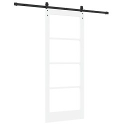 Porte coulissante avec kit matériel Blanche 83x202 cm Bois massif en pin 
