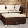Repose-pied de jardin coussin Marron 70x70x30 cm Résine tressée 