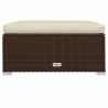 Repose-pied de jardin coussin Marron 70x70x30 cm Résine tressée 
