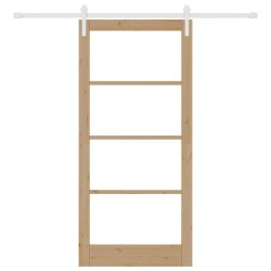 Porte coulissante avec quincaillerie 'ORKDAL'en bois massif et verre 
