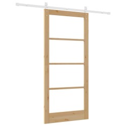 Porte coulissante avec quincaillerie 'ORKDAL'en bois massif et verre 