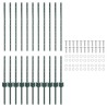 Tuteurs de clôture 11 pcs U-Channel vert 100 cm en acier 
