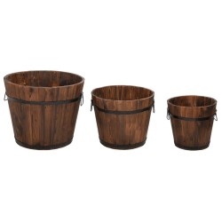 Ensemble de jardinière godet 3 pcs bois massif de sapin 