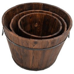 Ensemble de jardinière godet 3 pcs bois massif de sapin 