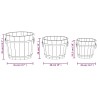 Ensemble de jardinière godet 3 pcs bois massif de sapin 