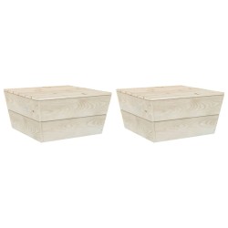 Tables de jardin 2 pcs 60x60x30 cm Bois d'épicéa imprégné 