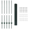 Kit de clôture en fil de fer Set de 2 Vert Métal, Plastique 