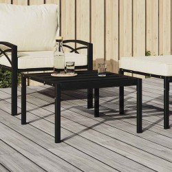 Table basse de jardin noir 60x60x35 cm acier 