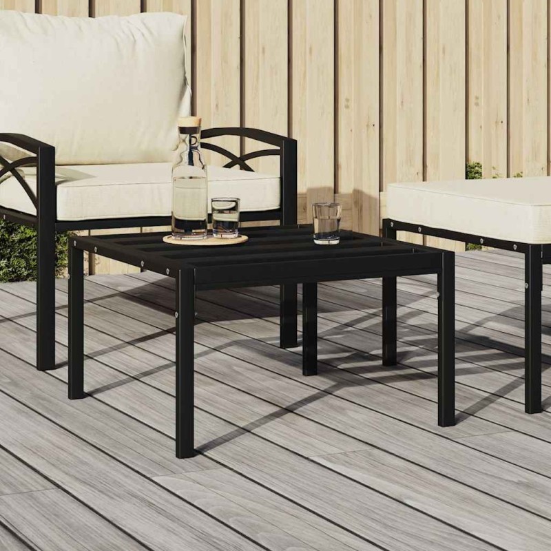 Table basse de jardin noir 60x60x35 cm acier 
