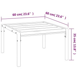 Table basse de jardin noir 60x60x35 cm acier 