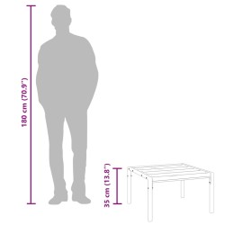 Table basse de jardin noir 60x60x35 cm acier 