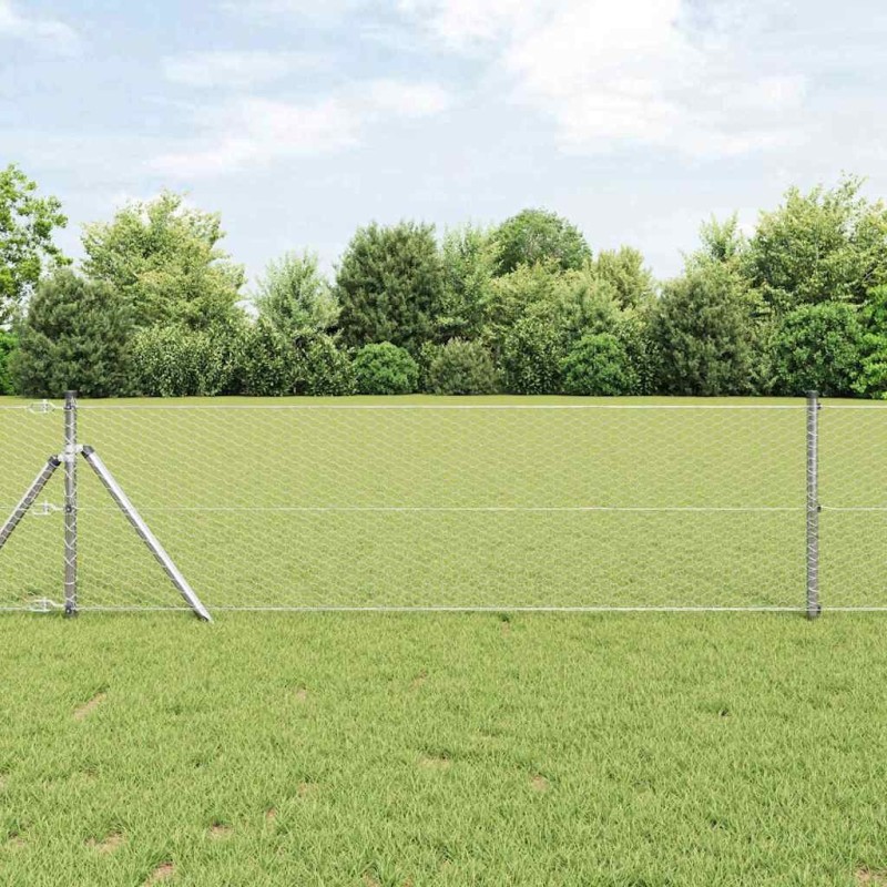 Clôture hexagonale 0,6 x 10 m en acier galvanisé 