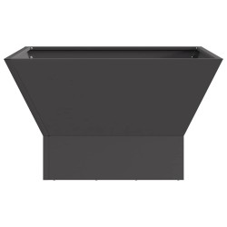Foyer carré noir 60x60x35 cm en acier 