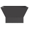 Foyer carré noir 60x60x35 cm en acier 