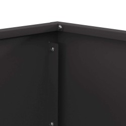 Foyer carré noir 60x60x35 cm en acier 
