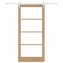 Porte coulissante avec quincaillerie 93x202 cm en bois massif de pin 