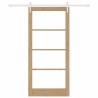 Porte coulissante avec quincaillerie 93x202 cm en bois massif de pin 
