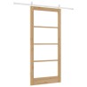 Porte coulissante avec quincaillerie 93x202 cm en bois massif de pin 
