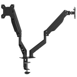 Bras pour moniteur double 27 pouces max ressort à gaz 20 kg 