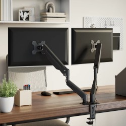 Bras pour moniteur double 27 pouces max ressort à gaz 20 kg 