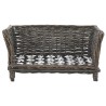 Panier pour chiens avec coussin Gris 50x33x30 cm Saule naturel 