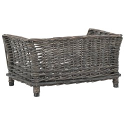 Panier pour chiens avec coussin Gris 50x33x30 cm Saule naturel 