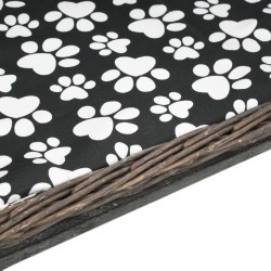 Panier pour chiens avec coussin Gris 50x33x30 cm Saule naturel 