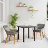 Set de jardin 3 pièces en poly rattan gris 