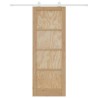 Porte coulissante avec ensemble de quincaillerie 78x211 cm en bois massif de pin 