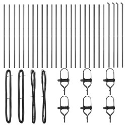 Poteaux de clôture 26 pcs Gris Ø32 mm 210 cm Acier galvanisé 