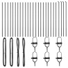 Poteaux de clôture 26 pcs Gris Ø32 mm 210 cm Acier galvanisé 