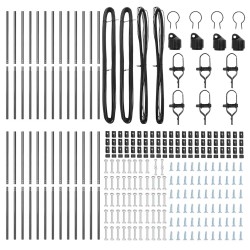 Poteaux de clôture 26 pcs Gris Ø32 mm 210 cm Acier galvanisé 