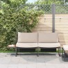 Canapé jardin 2 places avec coussins taupe 