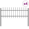 Clôture de jardin Gris 5.1 x 1 m Acier enduit de poudre 