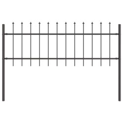 Clôture de jardin Gris 5.1 x 1 m Acier enduit de poudre 
