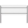 Clôture de jardin Gris 5.1 x 1 m Acier enduit de poudre 