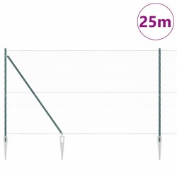 Ensemble de clôture 2 pièces Vert Métal 25 x 1.5 m Durable 