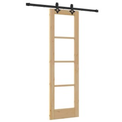 Porte coulissante avec kit de matériel 61x198.5 cm en pin massif 