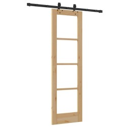 Porte coulissante avec kit de matériel 61x198.5 cm en pin massif 