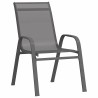 Ensemble de salle à manger de jardin 5 pièces - Textilène gris et acier 