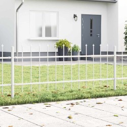 Clôture de jardin Blanc 5.1 x 1 m Acier enduit de poudre 