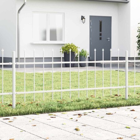 Clôture de jardin Blanc 5.1 x 1 m Acier enduit de poudre 
