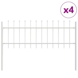 Clôture de jardin Blanc 5.1 x 1 m Acier enduit de poudre 